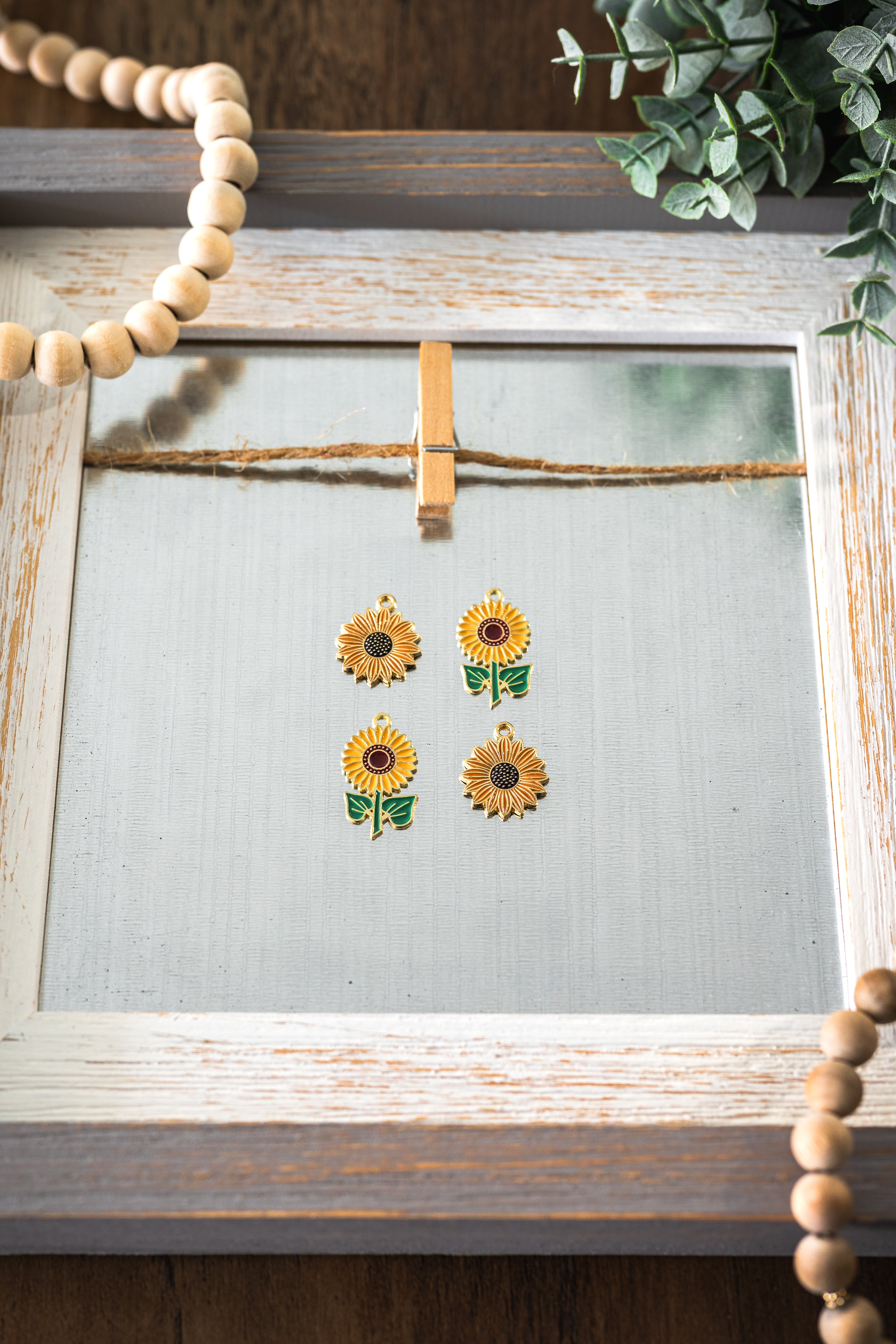 Sunflower Charm with Gold Colour Plated Finish
