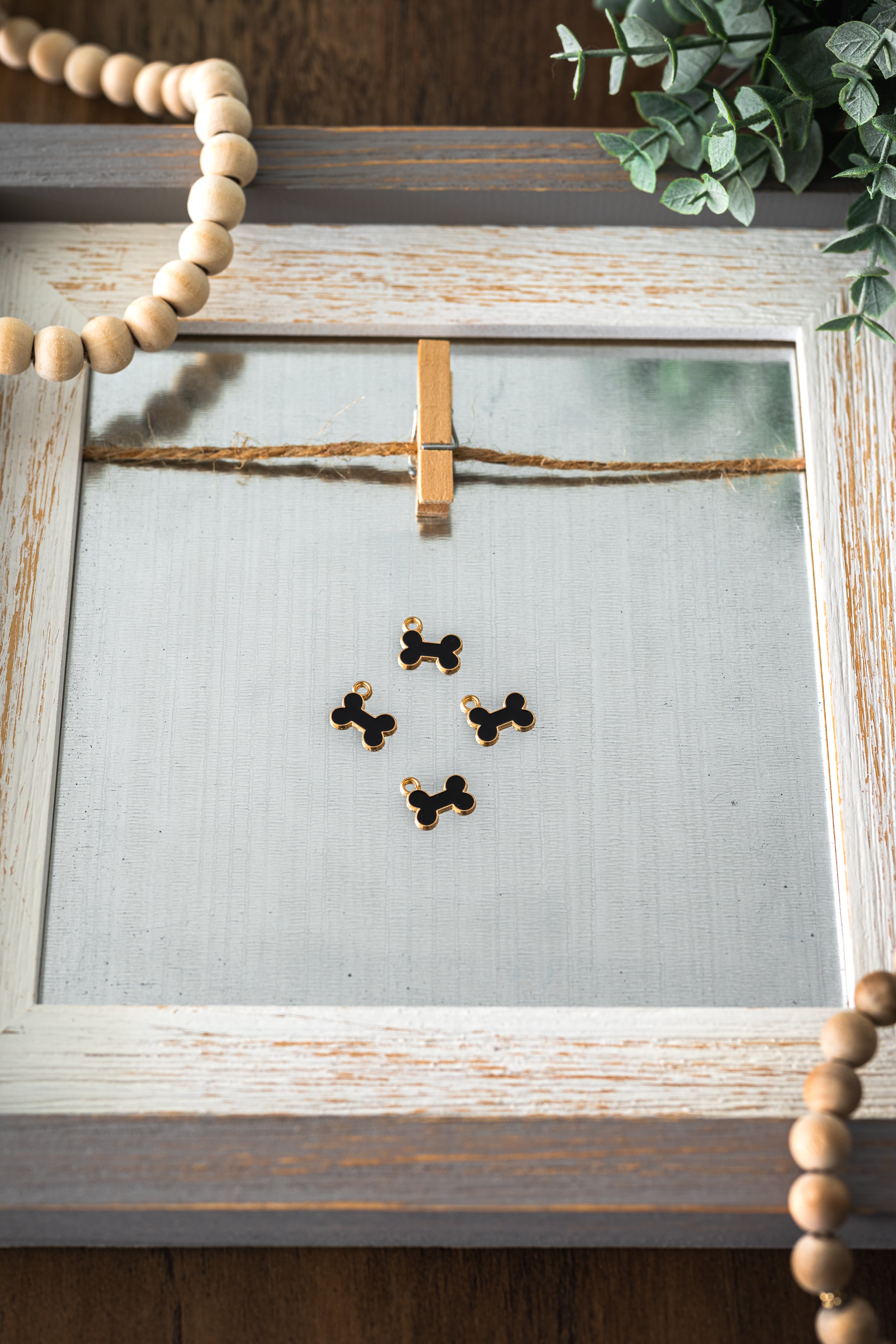 Dog Bone Charm with Gold Colour Plated Finish