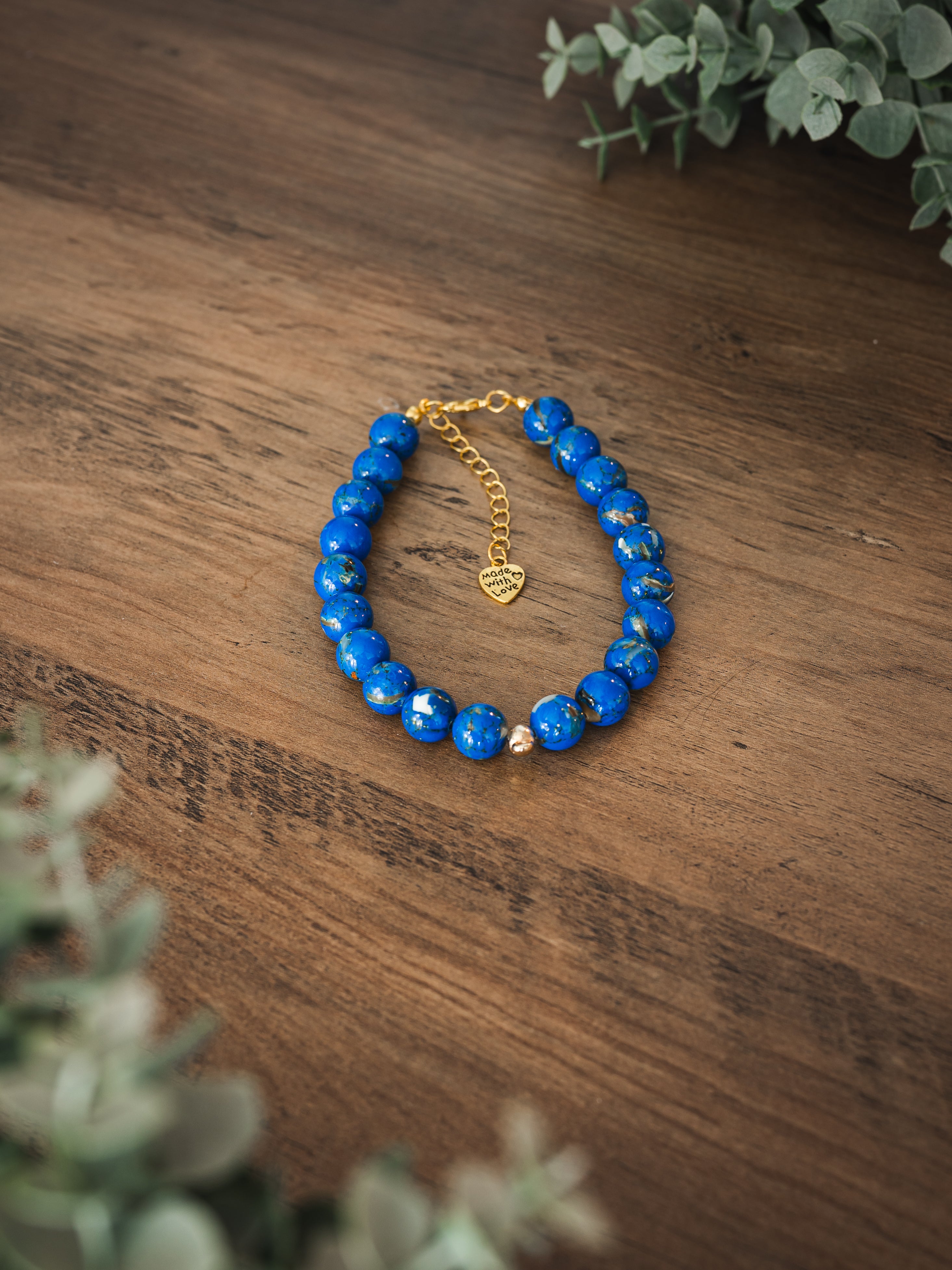Royal Blue Howlite Stone Pet Necklace with Interchangeable Charms (Select Charms Separately)