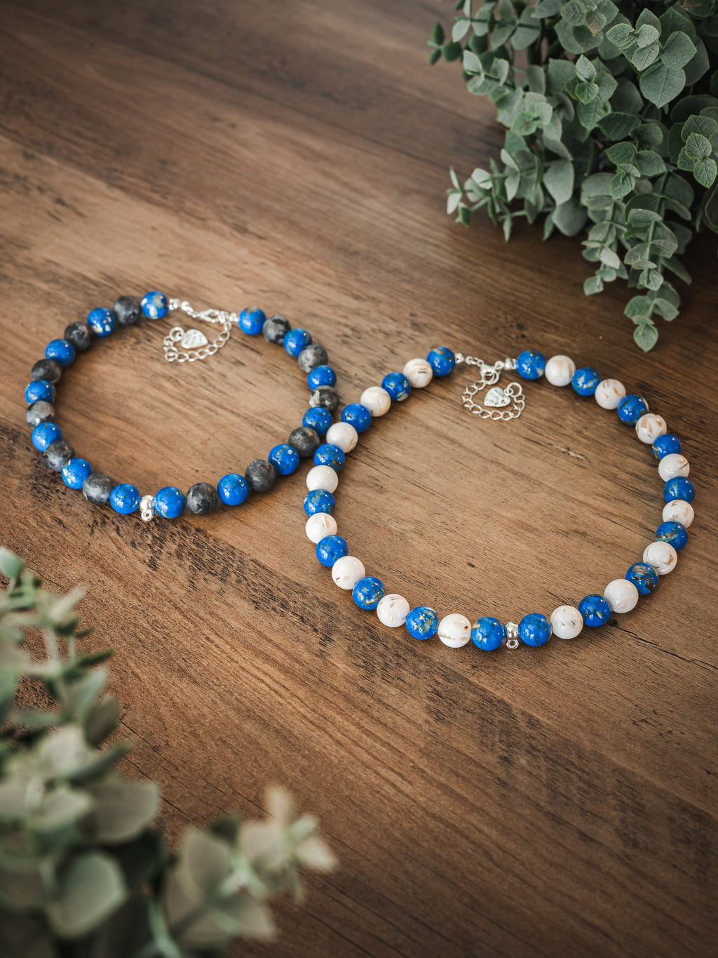 Royal Blue Howlite Stone Pet Necklace with Interchangeable Charms (Select Charms Separately)