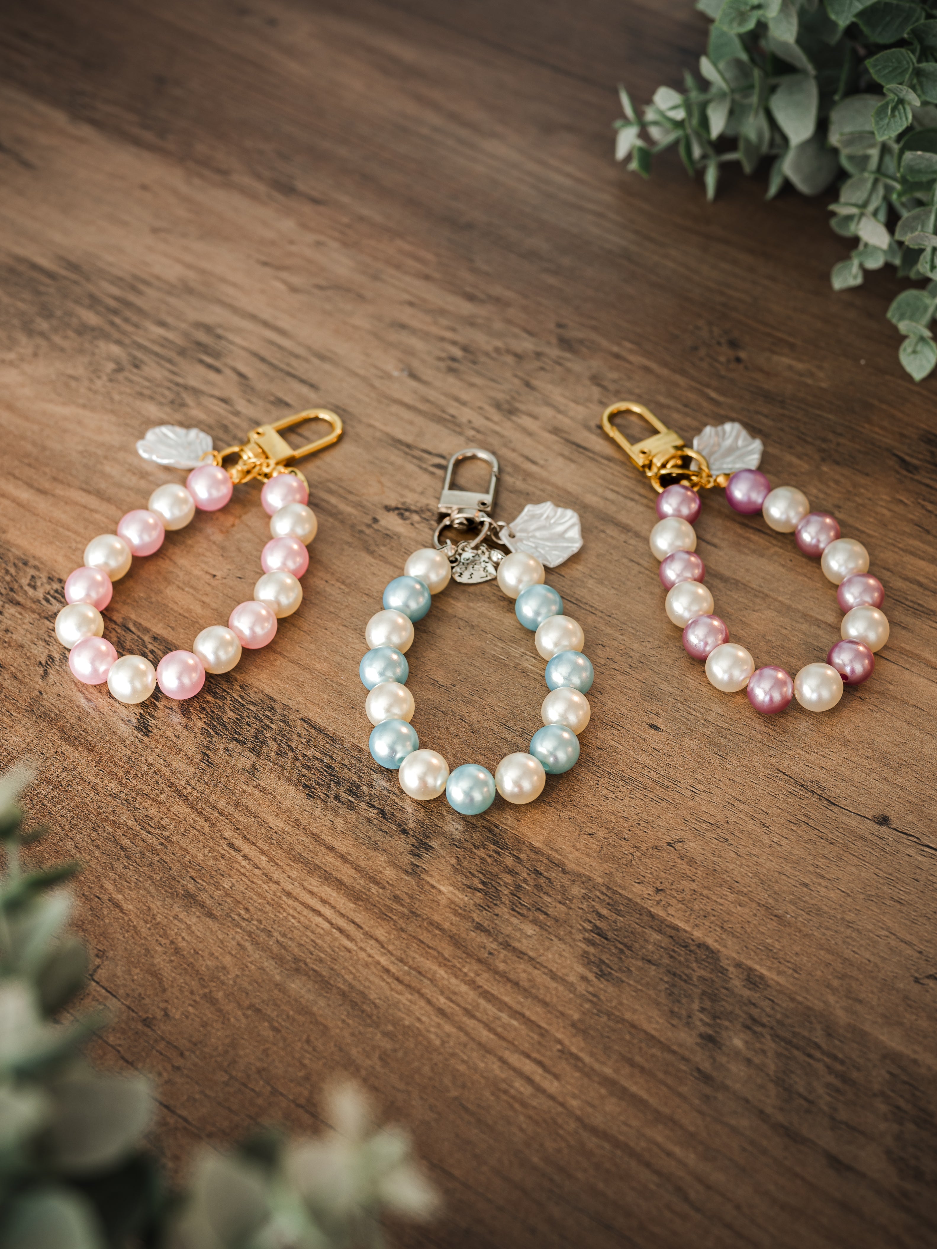 Faux Pearl Keychain