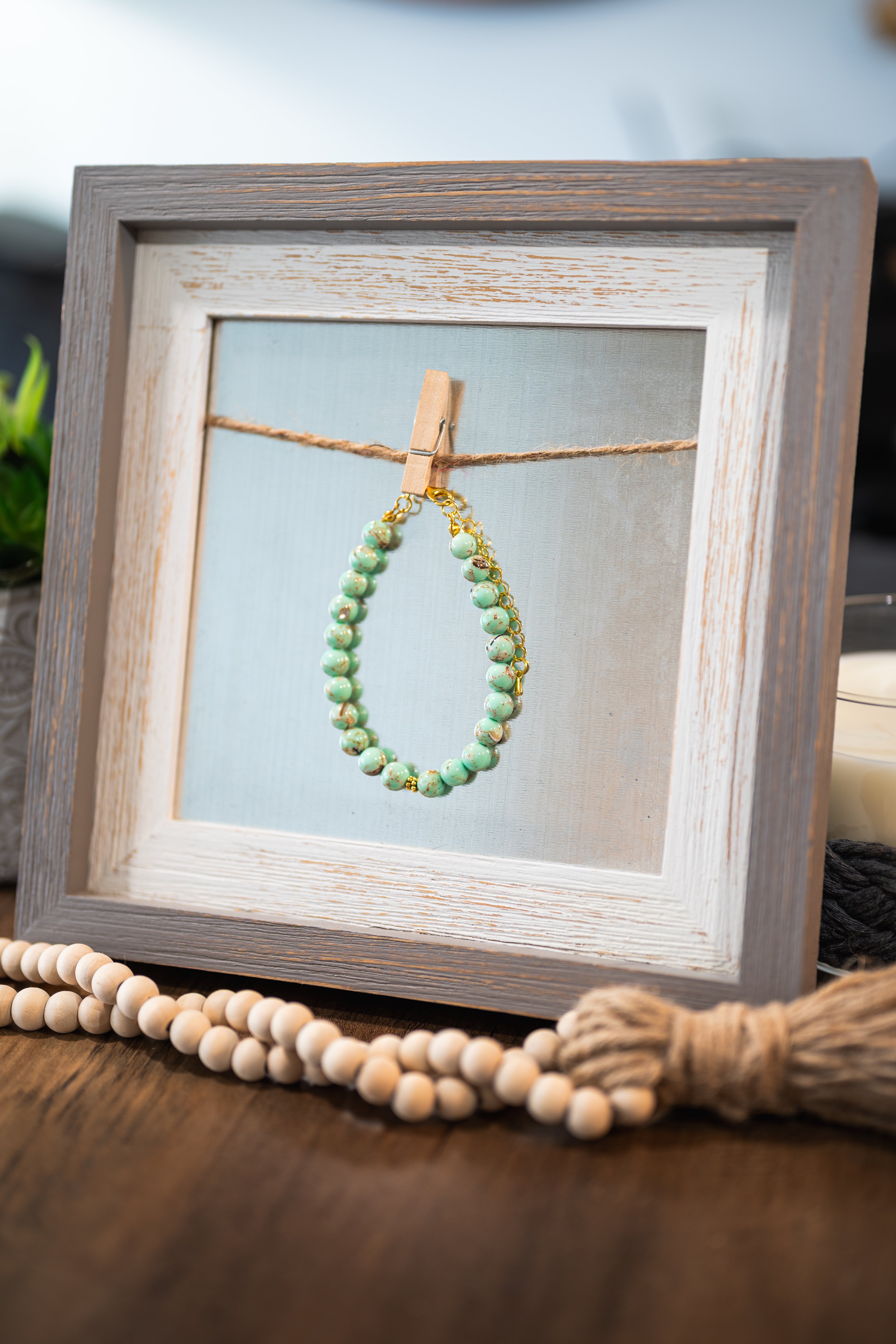 Natural Turquoise Howlite Stone Jasper Pet Necklace with Interchangeable Charms (Select Charms Separately)