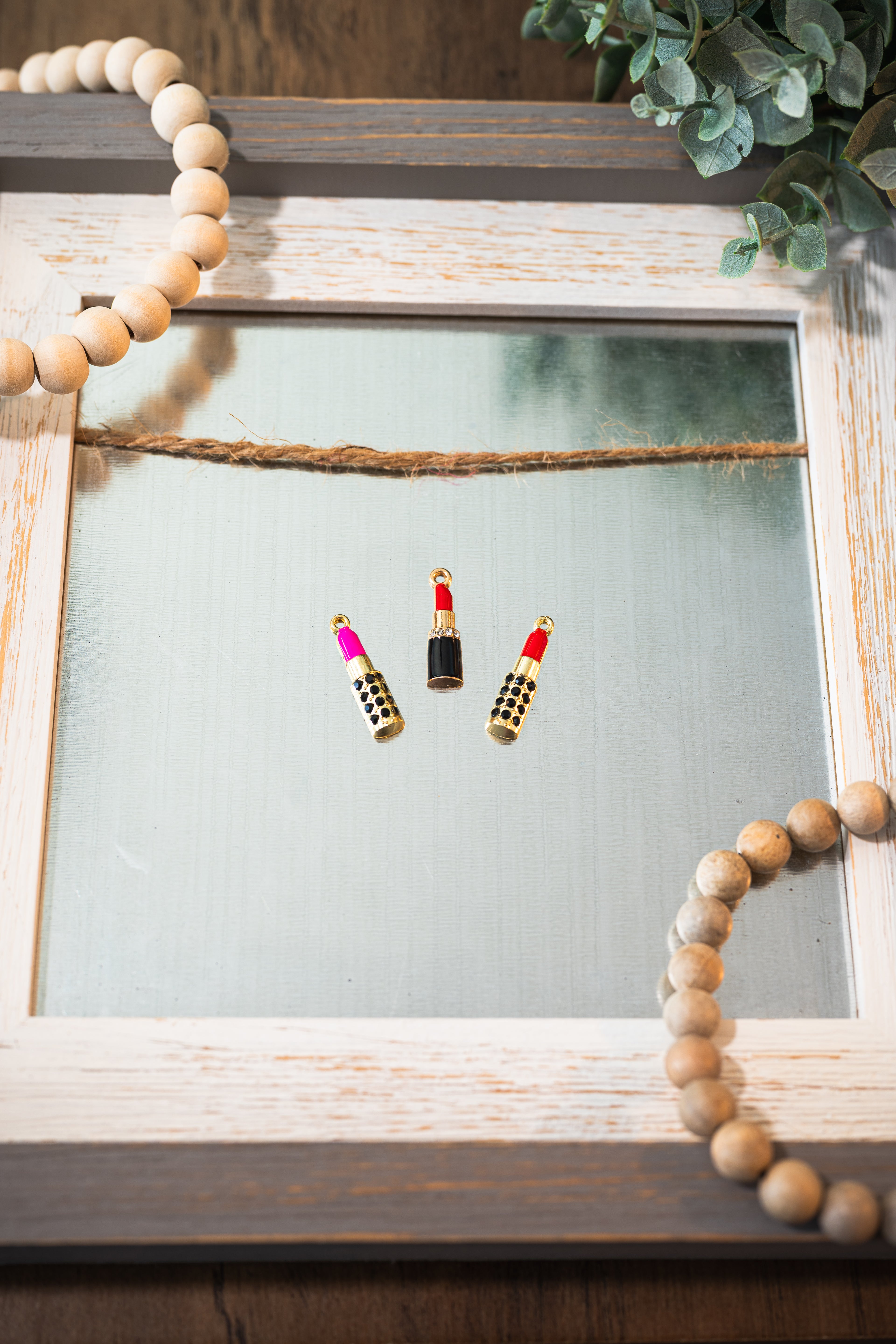 Lipstick Charm with Gold Colour Plated Finish