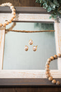 Round Pearl Pendant Charm with Gold Colour Plated Ribbon Wrap