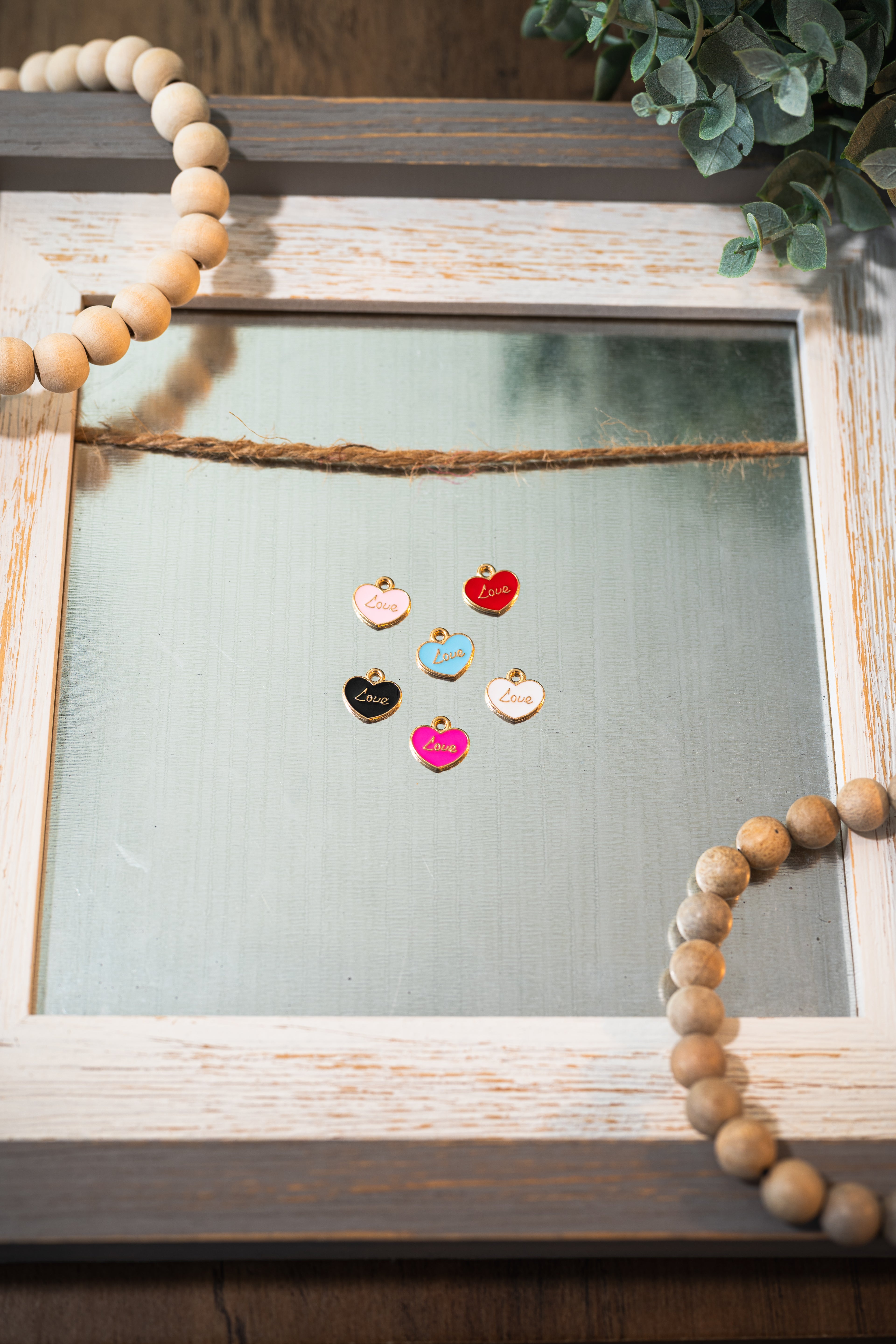 Love Heart Charm with Gold Colour Plated Finish