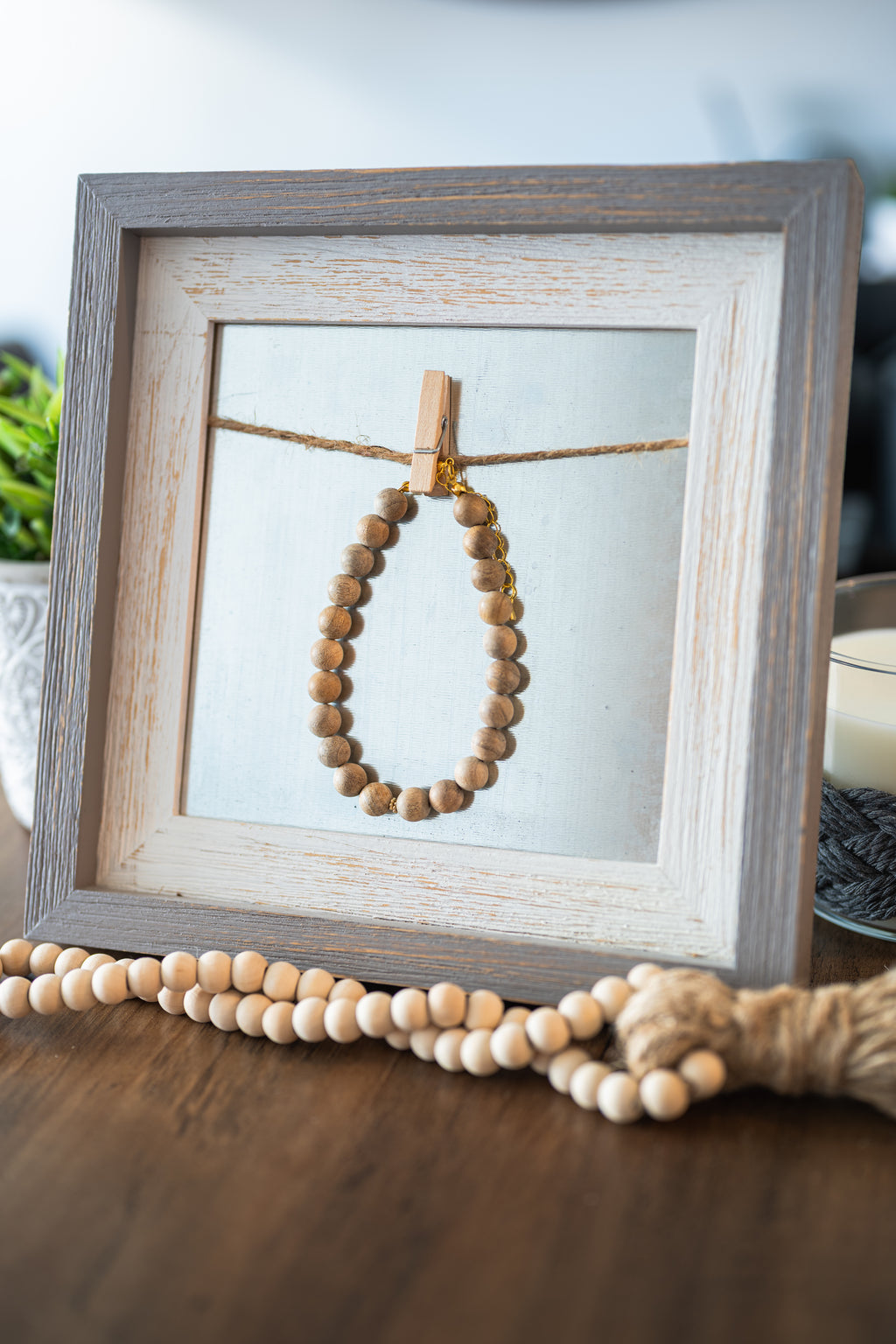 Natural Sandalwood Bead Pet Necklace with Interchangeable Charms (Select Charms Separately)