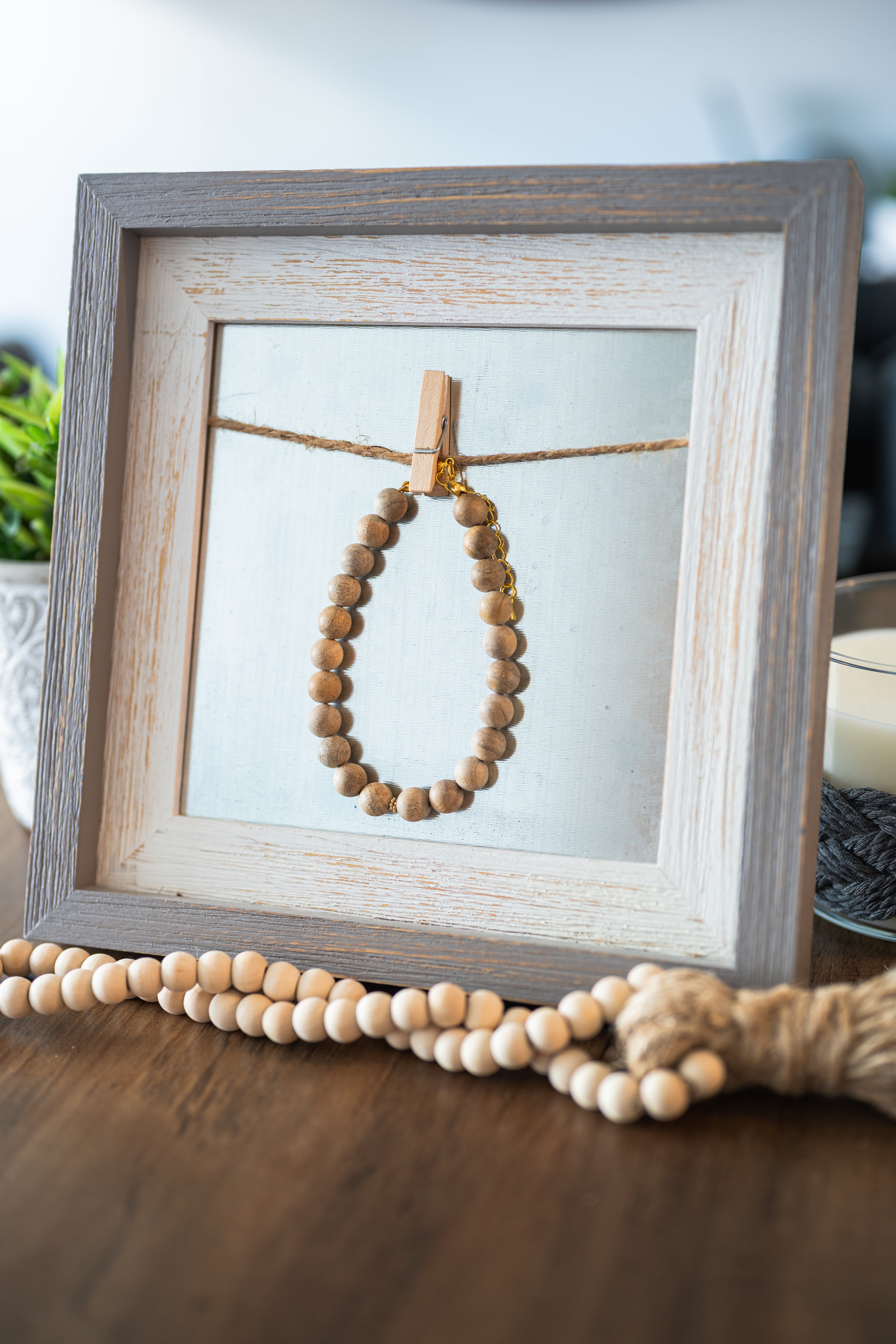 Natural Sandalwood Bead Pet Necklace with Interchangeable Charms (Select Charms Separately)