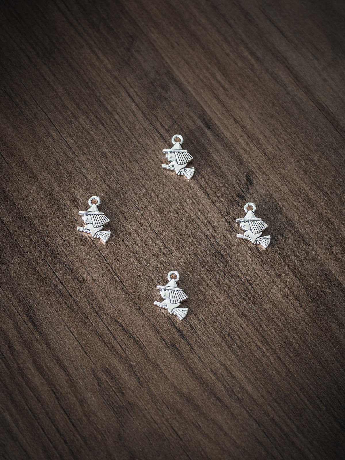 Halloween Silver Witch Charm