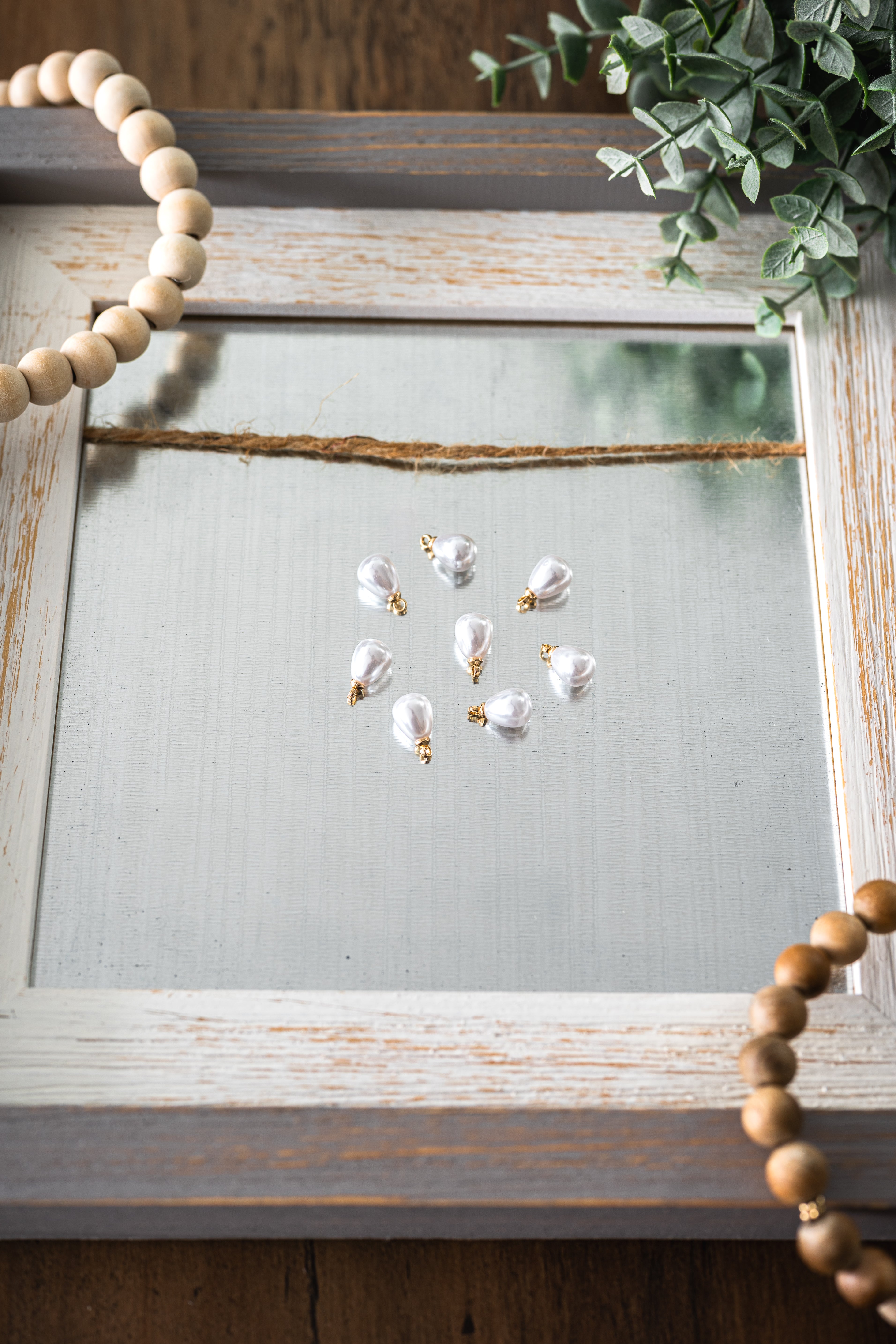 Faux Pearl Charm with Gold Colour Plated Finish