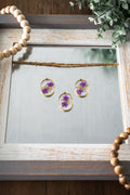 Pressed Flower Charm with Gold Colour Plated Finish